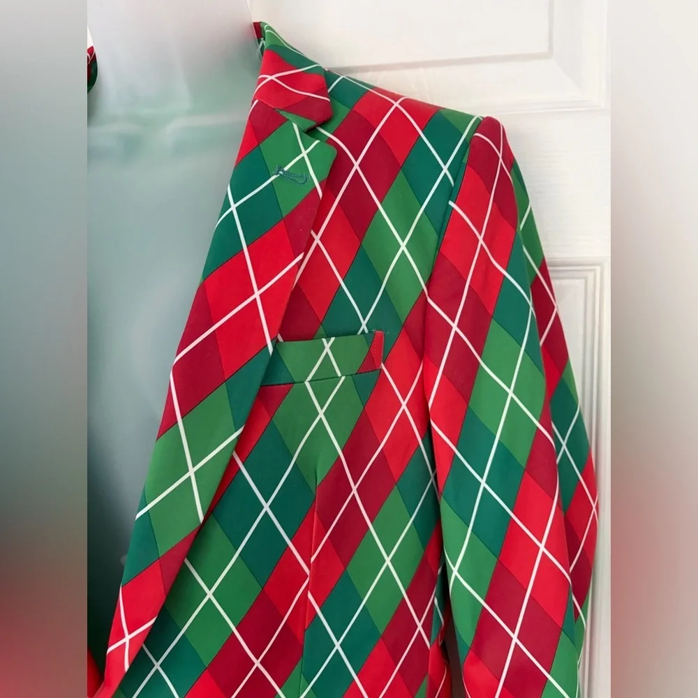 Suslo Couture Blazer Jacket Green Red NWT size Small size 38 - Picture 3 of 14